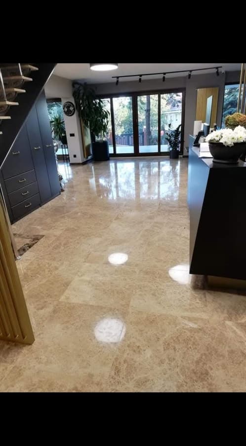 Parlatılmış lüks mermer zemin