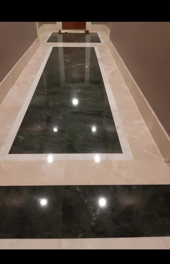 Yeşil Mermer Yeşil mermer koridor cilalama